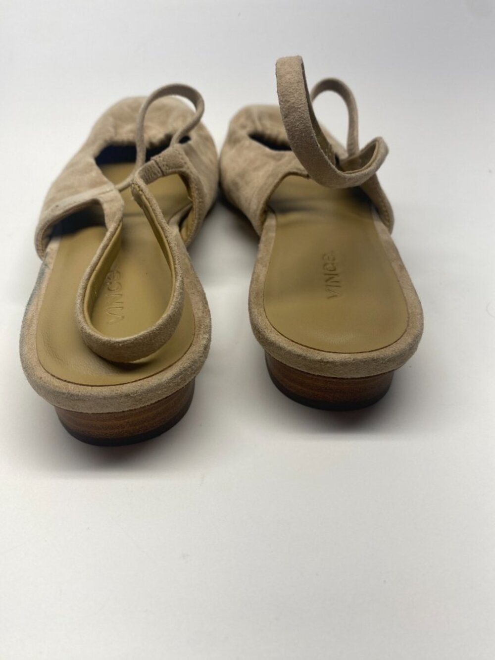 Vince Venice Women's Beige Suede Square Toe Slingback Flat Sz 11 - Picture 7 of 12